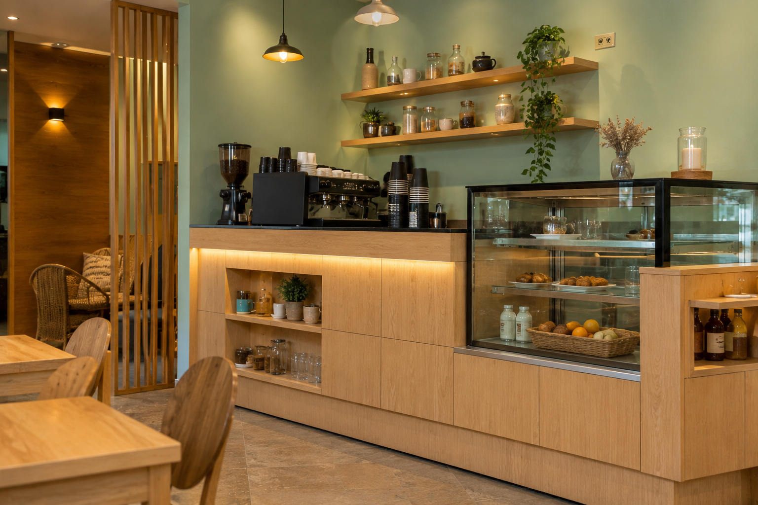 Cafe furniture counter work in Gurgaon